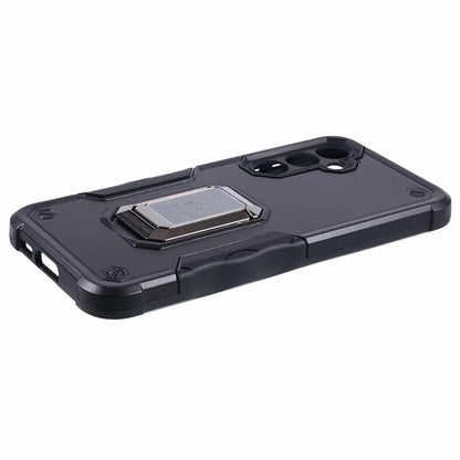 For Samsung Galaxy S23 FE Case Anti-drop PC+TPU Phone Cover with Ring Kickstand