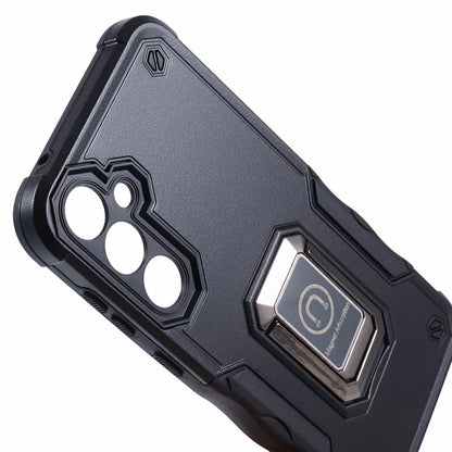 For Samsung Galaxy S23 FE Case Anti-drop PC+TPU Phone Cover with Ring Kickstand
