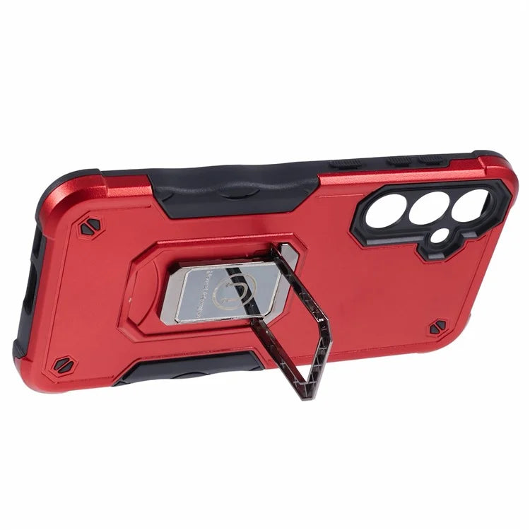 For Samsung Galaxy S23 FE Case Anti-drop PC+TPU Phone Cover with Ring Kickstand