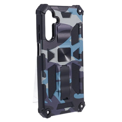 For Samsung Galaxy A25 5G (Global) (161.0 x 76.5 x 8.3mm) Case Camouflage Pattern Kickstand Protective Shell