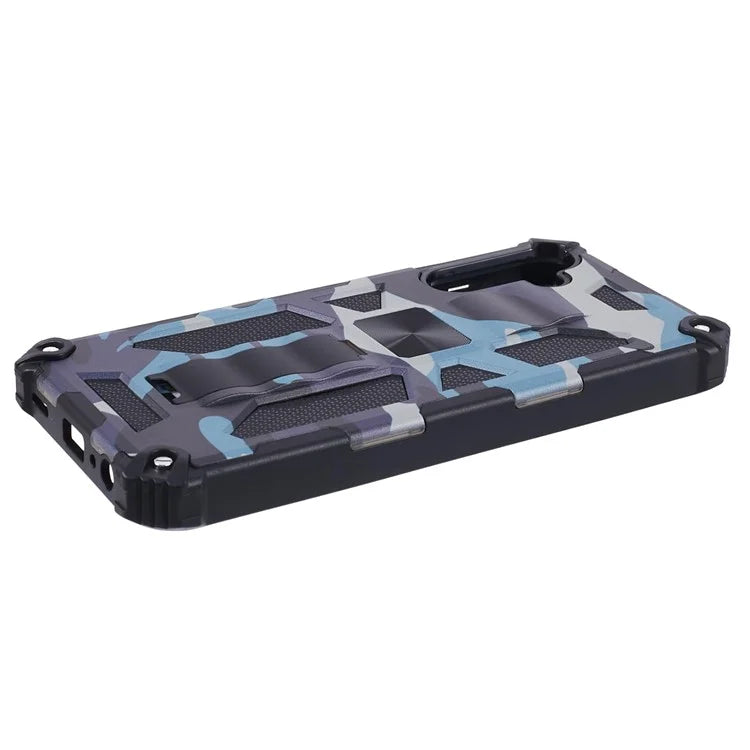 For Samsung Galaxy A25 5G (Global) (161.0 x 76.5 x 8.3mm) Case Camouflage Pattern Kickstand Protective Shell