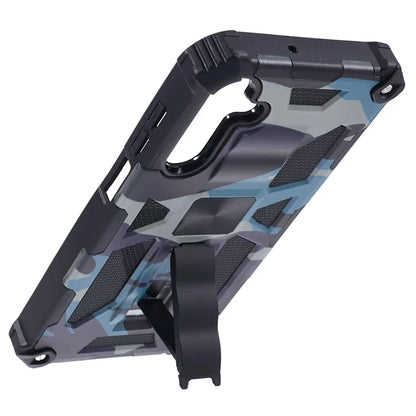 For Samsung Galaxy A25 5G (Global) (161.0 x 76.5 x 8.3mm) Case Camouflage Pattern Kickstand Protective Shell