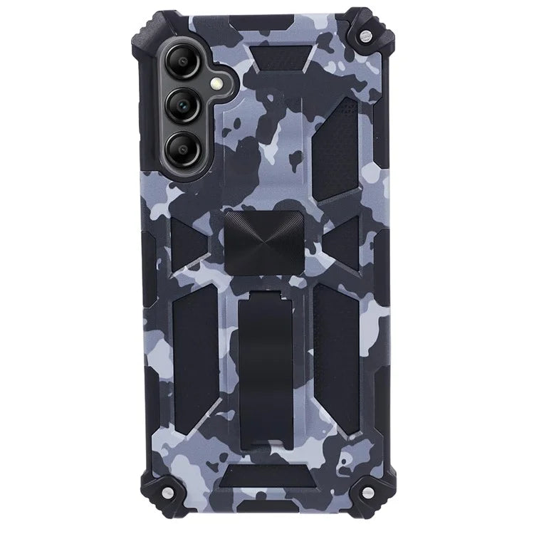 For Samsung Galaxy A25 5G (Global) (161.0 x 76.5 x 8.3mm) Case Camouflage Pattern Kickstand Protective Shell