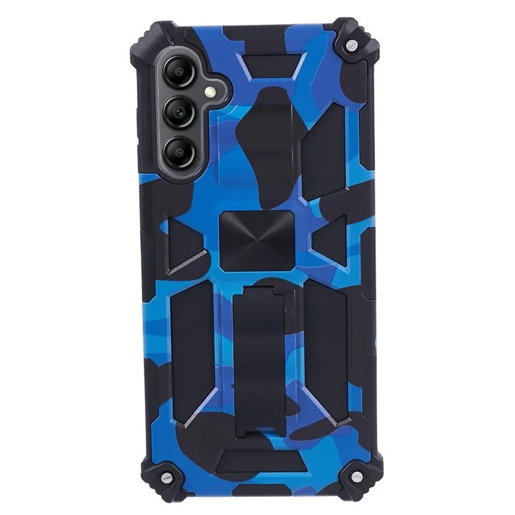 For Samsung Galaxy A25 5G (Global) (161.0 x 76.5 x 8.3mm) Case Camouflage Pattern Kickstand Protective Shell