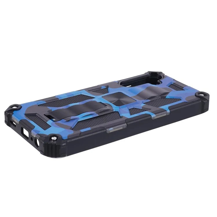 For Samsung Galaxy A25 5G (Global) (161.0 x 76.5 x 8.3mm) Case Camouflage Pattern Kickstand Protective Shell