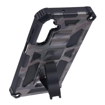 For Samsung Galaxy A25 5G (Global) (161.0 x 76.5 x 8.3mm) Case Camouflage Pattern Kickstand Protective Shell