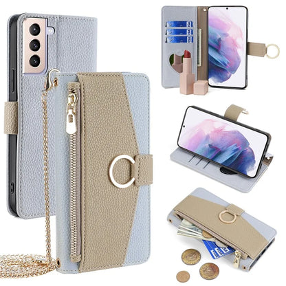 For Samsung Galaxy S21+ 5G Case Card Holder Phone Stand Cover Built with Heart Mirror