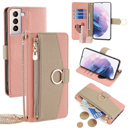 For Samsung Galaxy S21+ 5G Case Card Holder Phone Stand Cover Built with Heart Mirror