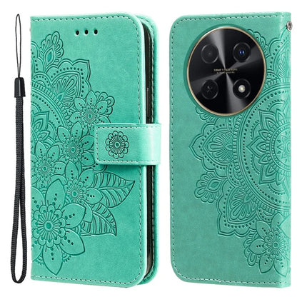 For Huawei Enjoy 70 Pro Cover Imprinted Flower Pattern Flip Stand Cell Phone Case