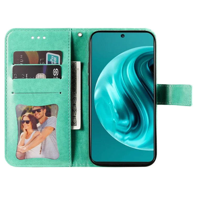For Huawei Enjoy 70 Pro Cover Imprinted Flower Pattern Flip Stand Cell Phone Case