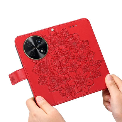 For Huawei Enjoy 70 Pro Cover Imprinted Flower Pattern Flip Stand Cell Phone Case