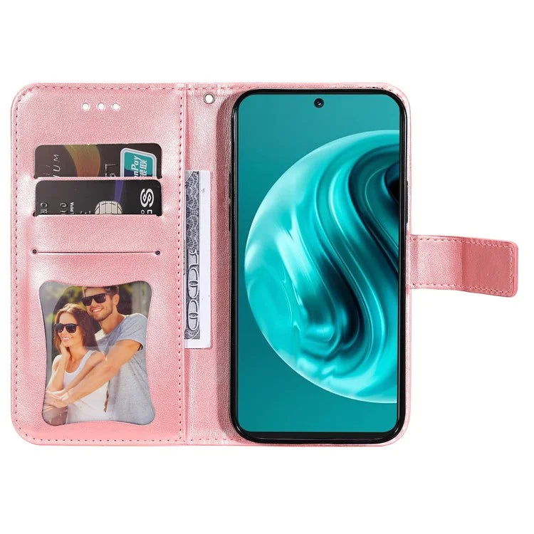 For Huawei Enjoy 70 Pro Cover Imprinted Flower Pattern Flip Stand Cell Phone Case
