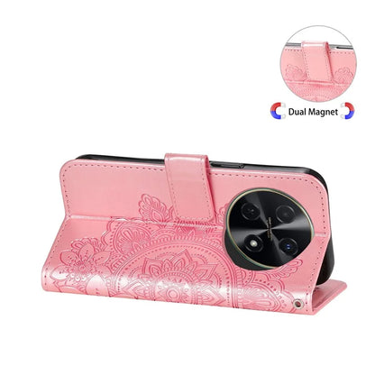 For Huawei Enjoy 70 Pro Cover Imprinted Flower Pattern Flip Stand Cell Phone Case
