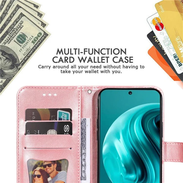 For Huawei Enjoy 70 Pro Cover Imprinted Flower Pattern Flip Stand Cell Phone Case