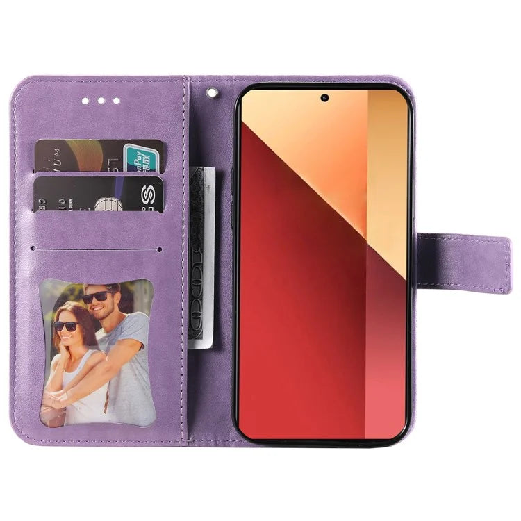 For Xiaomi Redmi Note 13 Pro 4G / Poco M6 Pro 4G Cover PU Leather Flip Stand Phone Case