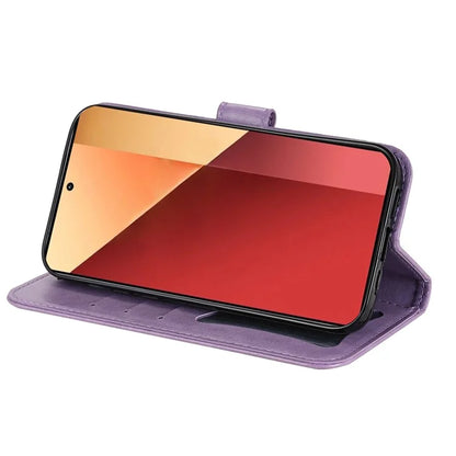 For Xiaomi Redmi Note 13 Pro 4G / Poco M6 Pro 4G Cover PU Leather Flip Stand Phone Case