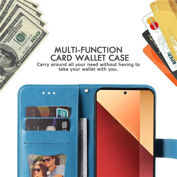 For Xiaomi Redmi Note 13 Pro 4G / Poco M6 Pro 4G Cover PU Leather Flip Stand Phone Case