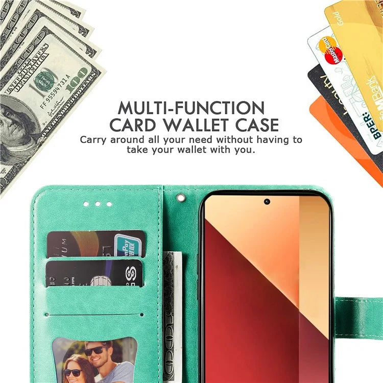 For Xiaomi Redmi Note 13 Pro 4G / Poco M6 Pro 4G Cover PU Leather Flip Stand Phone Case