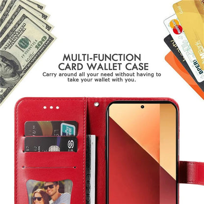 For Xiaomi Redmi Note 13 Pro 4G / Poco M6 Pro 4G Cover PU Leather Flip Stand Phone Case