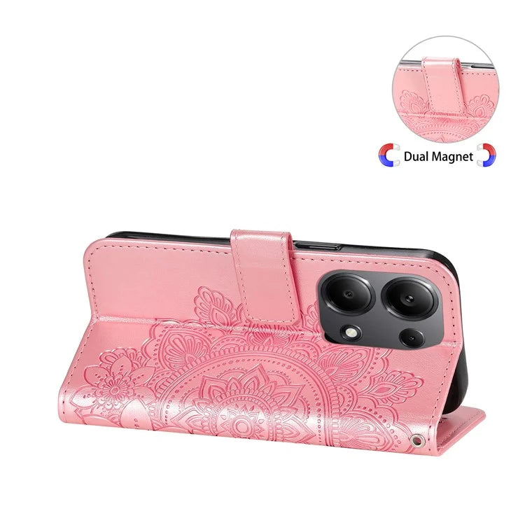 For Xiaomi Redmi Note 13 Pro 4G / Poco M6 Pro 4G Cover PU Leather Flip Stand Phone Case