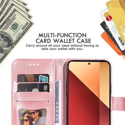 For Xiaomi Redmi Note 13 Pro 4G / Poco M6 Pro 4G Cover PU Leather Flip Stand Phone Case