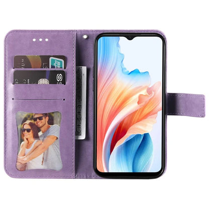 For Oppo A59 5G / A2m 5G Phone Case Flower Pattern Design Cover with Handy Strap