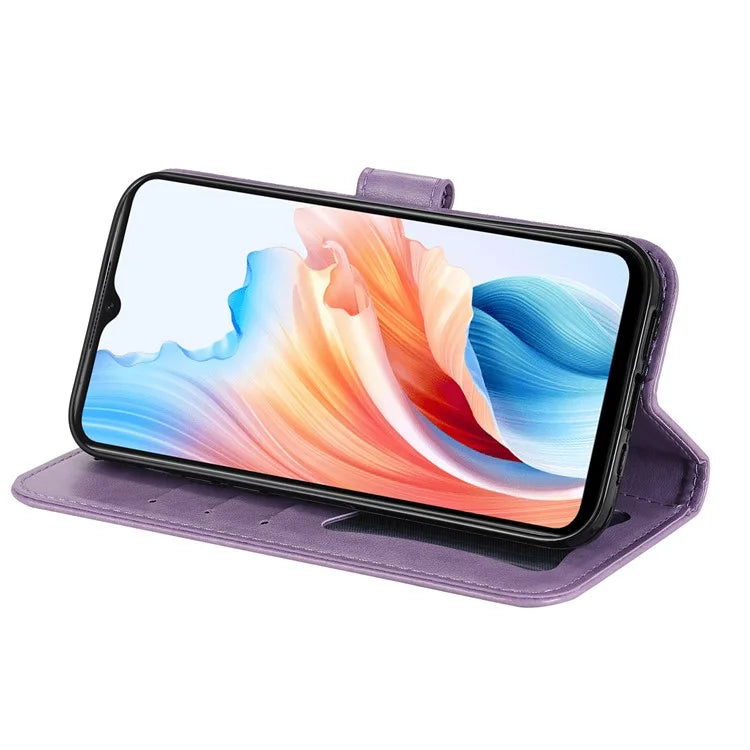 For Oppo A59 5G / A2m 5G Phone Case Flower Pattern Design Cover with Handy Strap