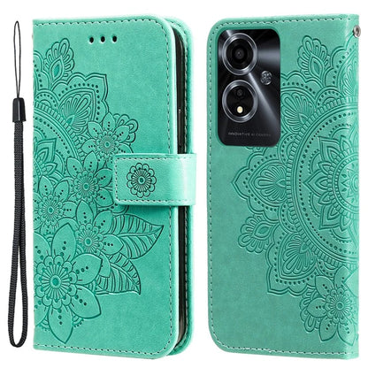 For Oppo A59 5G / A2m 5G Phone Case Flower Pattern Design Cover with Handy Strap