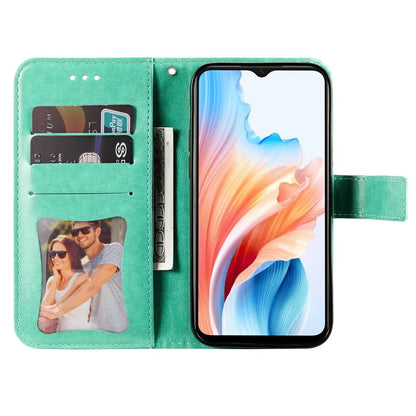 For Oppo A59 5G / A2m 5G Phone Case Flower Pattern Design Cover with Handy Strap