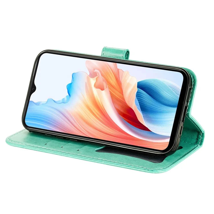 For Oppo A59 5G / A2m 5G Phone Case Flower Pattern Design Cover with Handy Strap