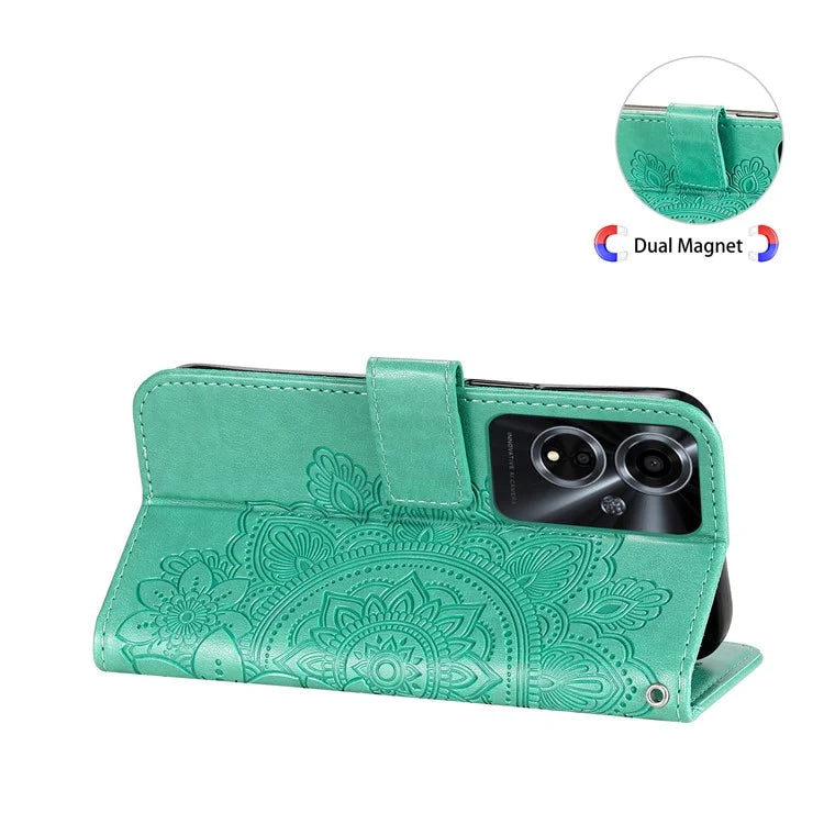 For Oppo A59 5G / A2m 5G Phone Case Flower Pattern Design Cover with Handy Strap