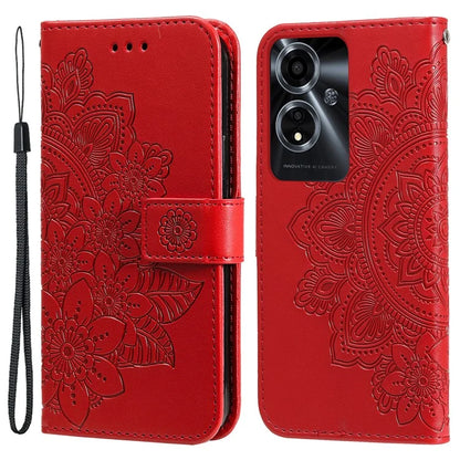 For Oppo A59 5G / A2m 5G Phone Case Flower Pattern Design Cover with Handy Strap