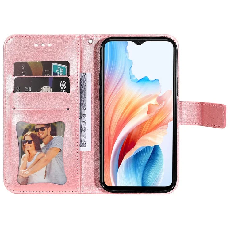 For Oppo A59 5G / A2m 5G Phone Case Flower Pattern Design Cover with Handy Strap