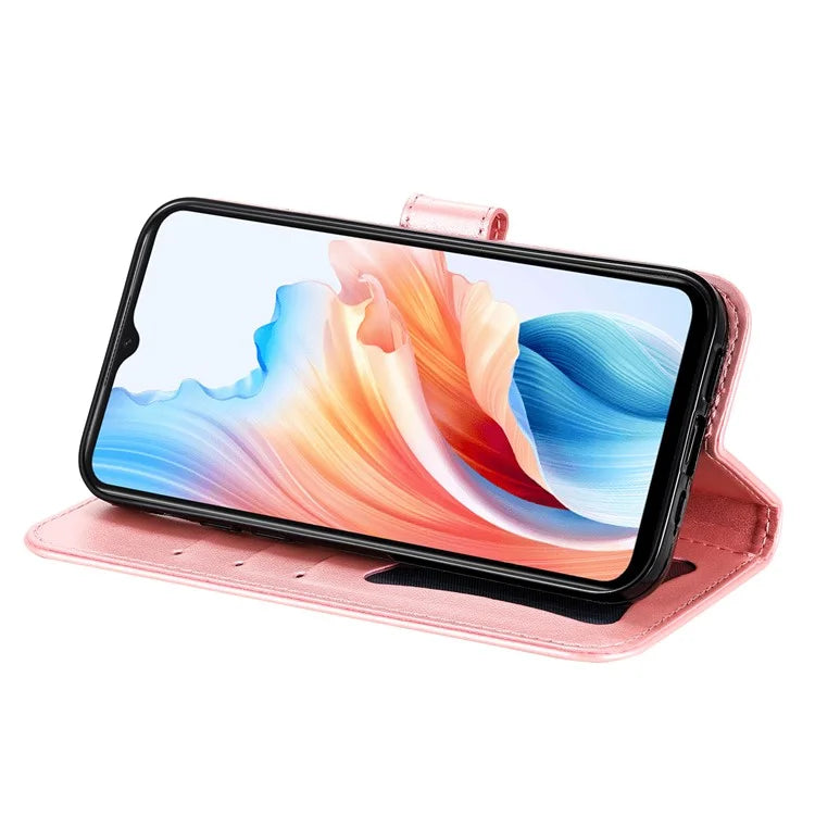 For Oppo A59 5G / A2m 5G Phone Case Flower Pattern Design Cover with Handy Strap