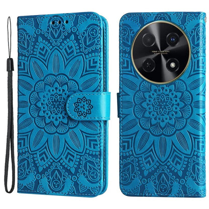 For Huawei Enjoy 70 Pro Phone Case Imprinted Flower Card Holder Cover