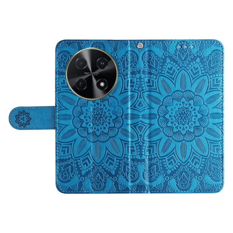 For Huawei Enjoy 70 Pro Phone Case Imprinted Flower Card Holder Cover