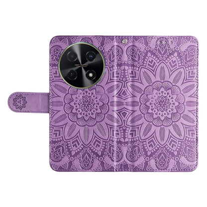 For Huawei Enjoy 70 Pro Phone Case Imprinted Flower Card Holder Cover
