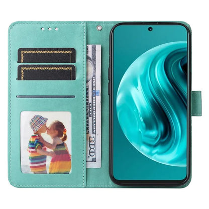 For Huawei Enjoy 70 Pro Phone Case Imprinted Flower Card Holder Cover