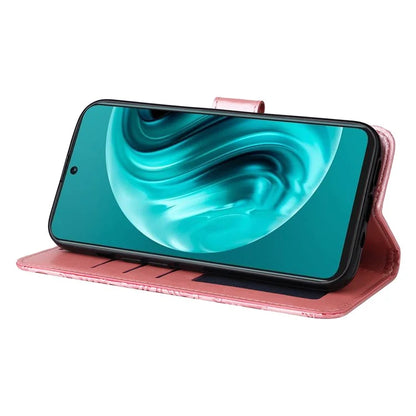 For Huawei Enjoy 70 Pro Phone Case Imprinted Flower Card Holder Cover