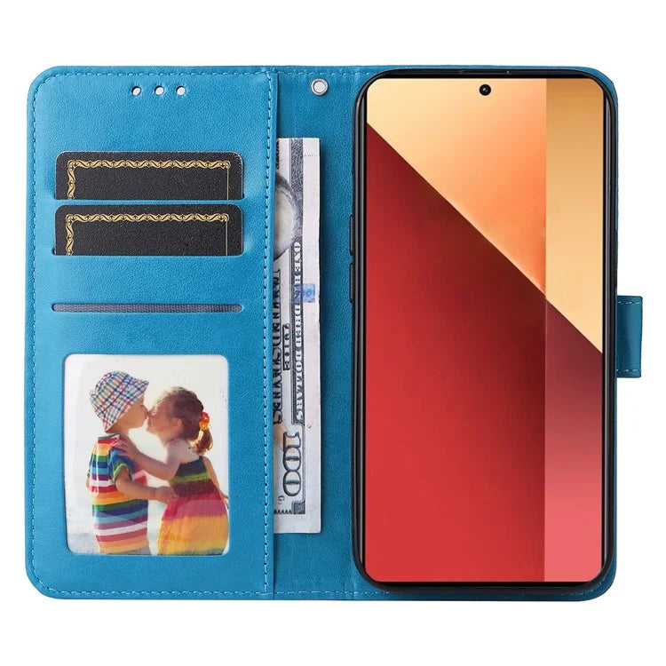 For Xiaomi Redmi Note 13 Pro 4G / Poco M6 Pro 4G Magnetic Phone Case Leather Imprinted Cover