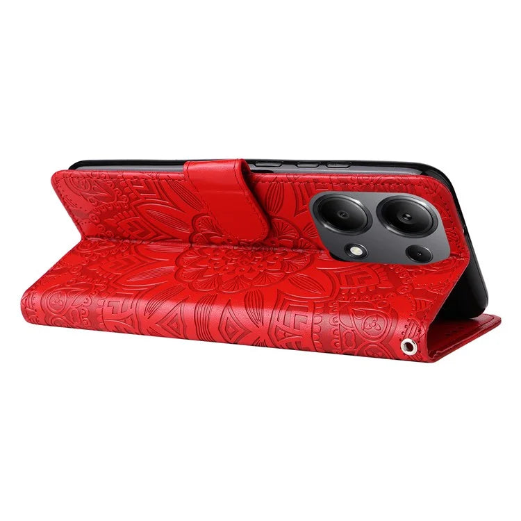 For Xiaomi Redmi Note 13 Pro 4G / Poco M6 Pro 4G Magnetic Phone Case Leather Imprinted Cover