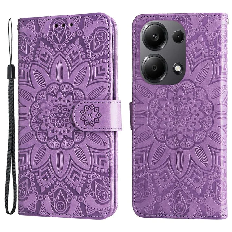 For Xiaomi Redmi Note 13 Pro 4G / Poco M6 Pro 4G Magnetic Phone Case Leather Imprinted Cover