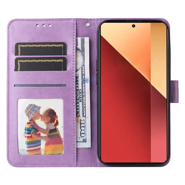 For Xiaomi Redmi Note 13 Pro 4G / Poco M6 Pro 4G Magnetic Phone Case Leather Imprinted Cover