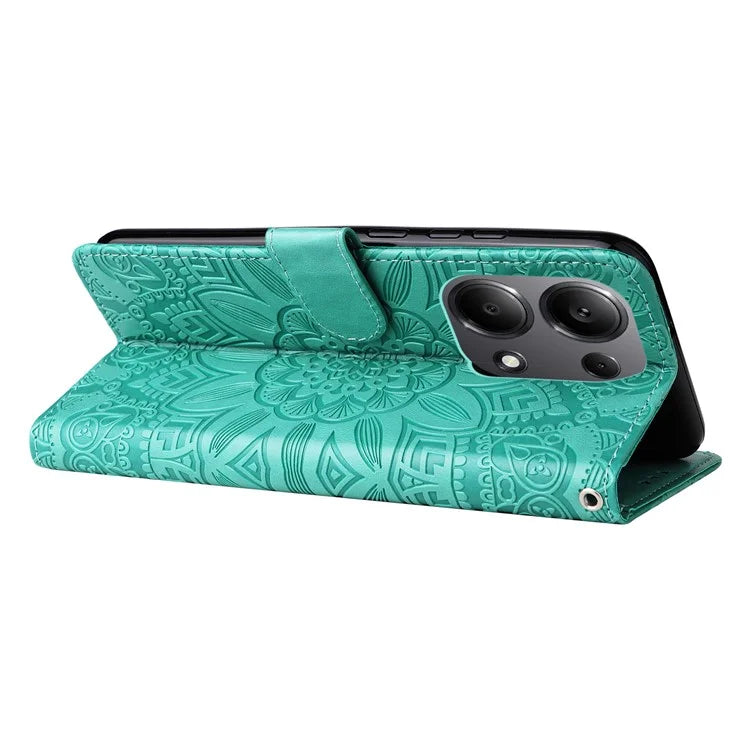 For Xiaomi Redmi Note 13 Pro 4G / Poco M6 Pro 4G Magnetic Phone Case Leather Imprinted Cover