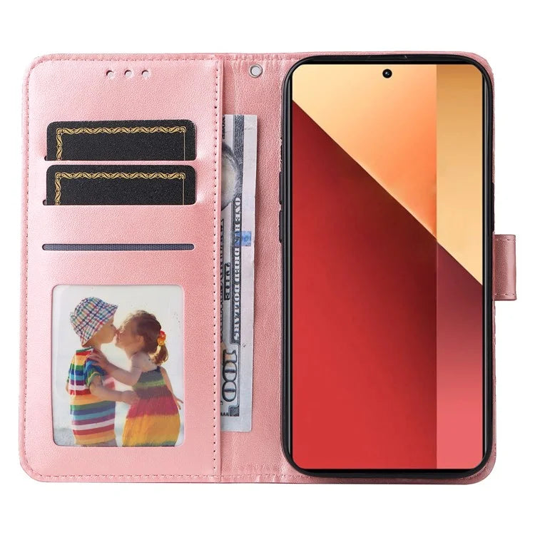 For Xiaomi Redmi Note 13 Pro 4G / Poco M6 Pro 4G Magnetic Phone Case Leather Imprinted Cover