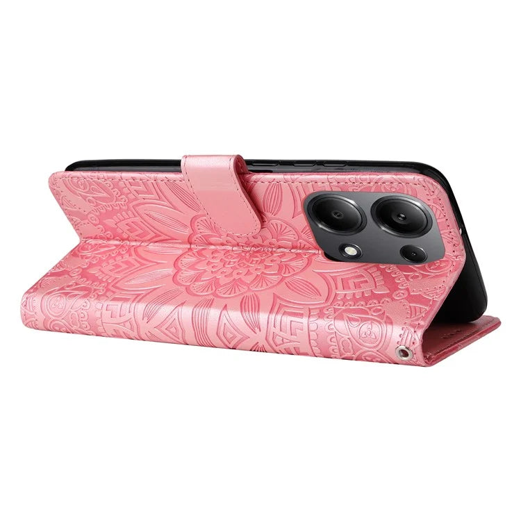 For Xiaomi Redmi Note 13 Pro 4G / Poco M6 Pro 4G Magnetic Phone Case Leather Imprinted Cover