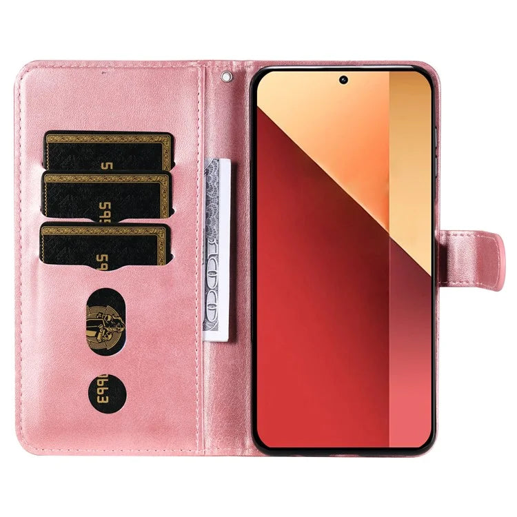 For Xiaomi Redmi Note 13 Pro 4G / Poco M6 Pro 4G Case Leather Anti-drop Cover with Zipper Pocket