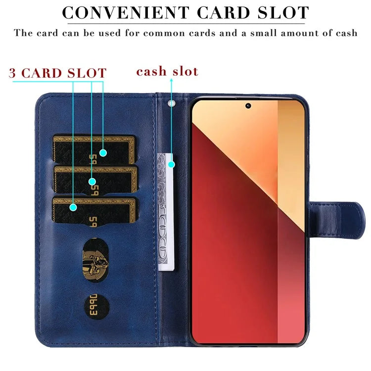 For Xiaomi Redmi Note 13 Pro 4G / Poco M6 Pro 4G Case Leather Anti-drop Cover with Zipper Pocket