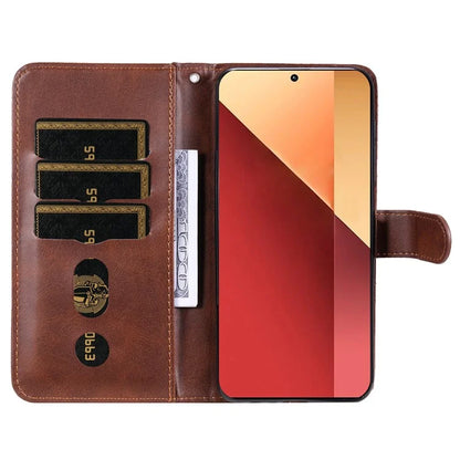 For Xiaomi Redmi Note 13 Pro 4G / Poco M6 Pro 4G Case Leather Anti-drop Cover with Zipper Pocket