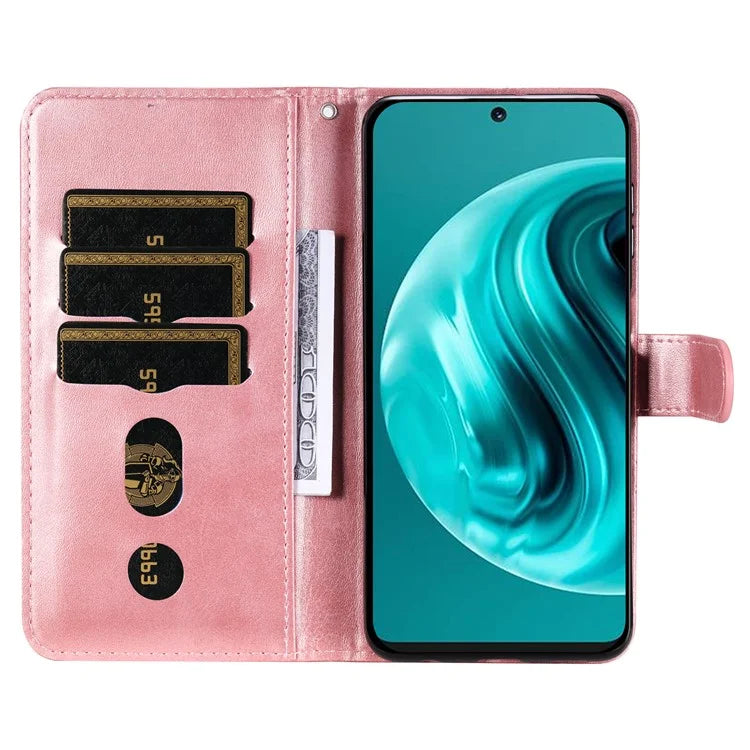 For Huawei Enjoy 70 Pro Case Calf Texture Leather Phone Cover with Zipper Pocket